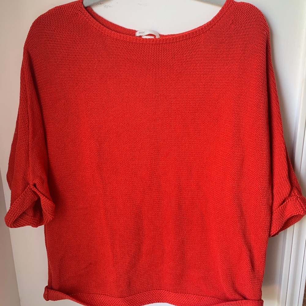 Orange-Red Oversized Sweater